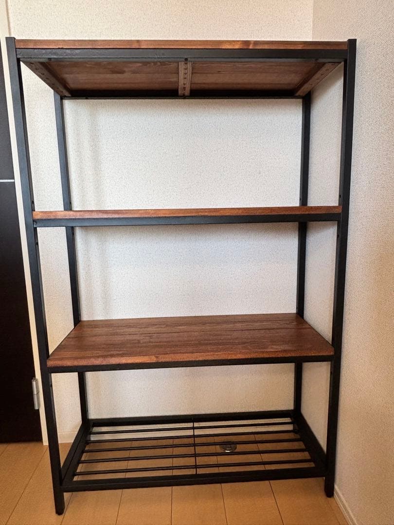 幅80 収納棚 木製　オープンラック 4段シェルフ TABAS ラック　北欧