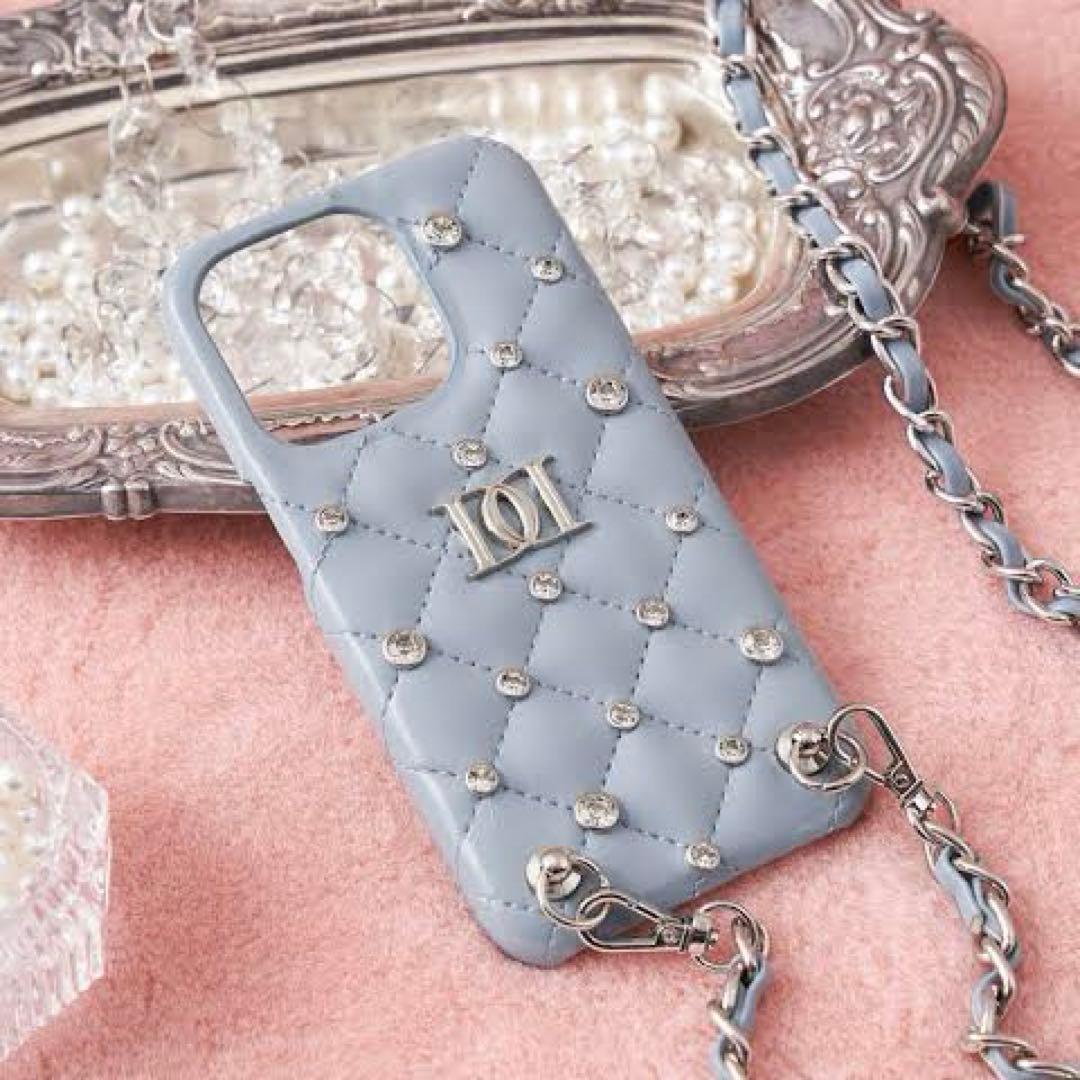 Darich キルティングビジューiPhoneケース SAX 13Pro