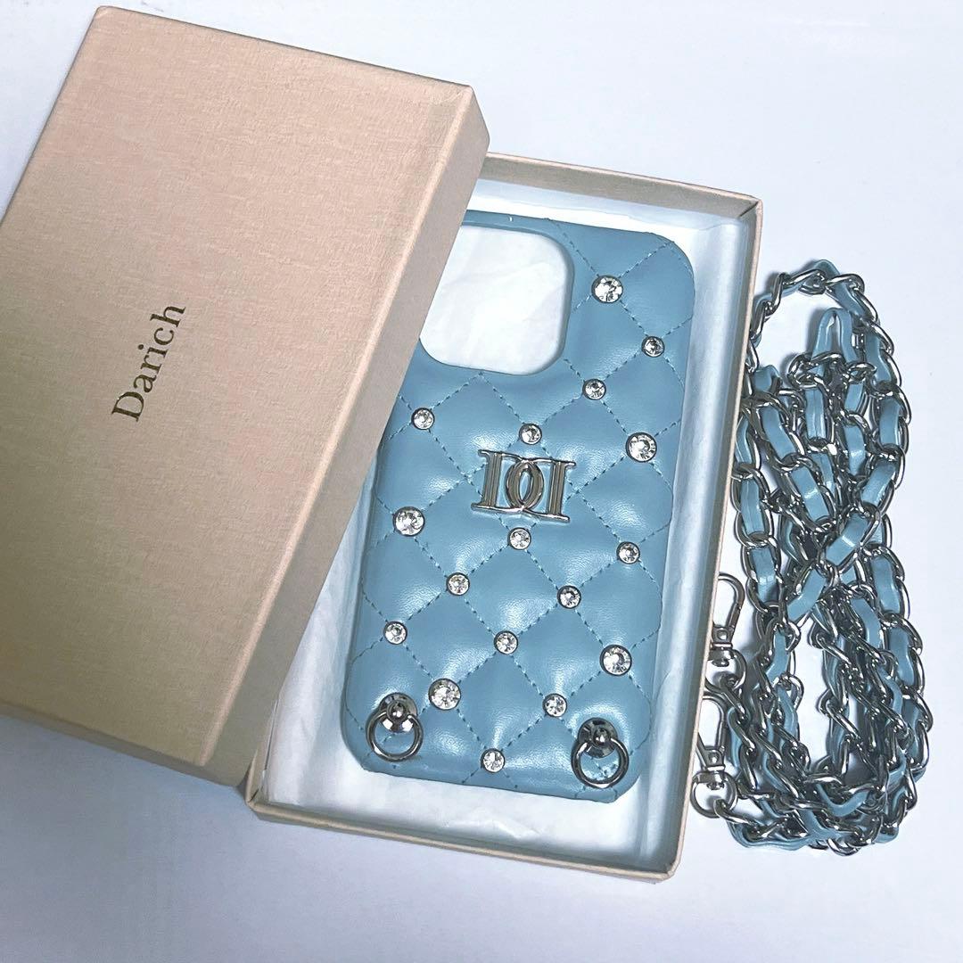 Darich キルティングビジューiPhoneケース SAX 13Pro