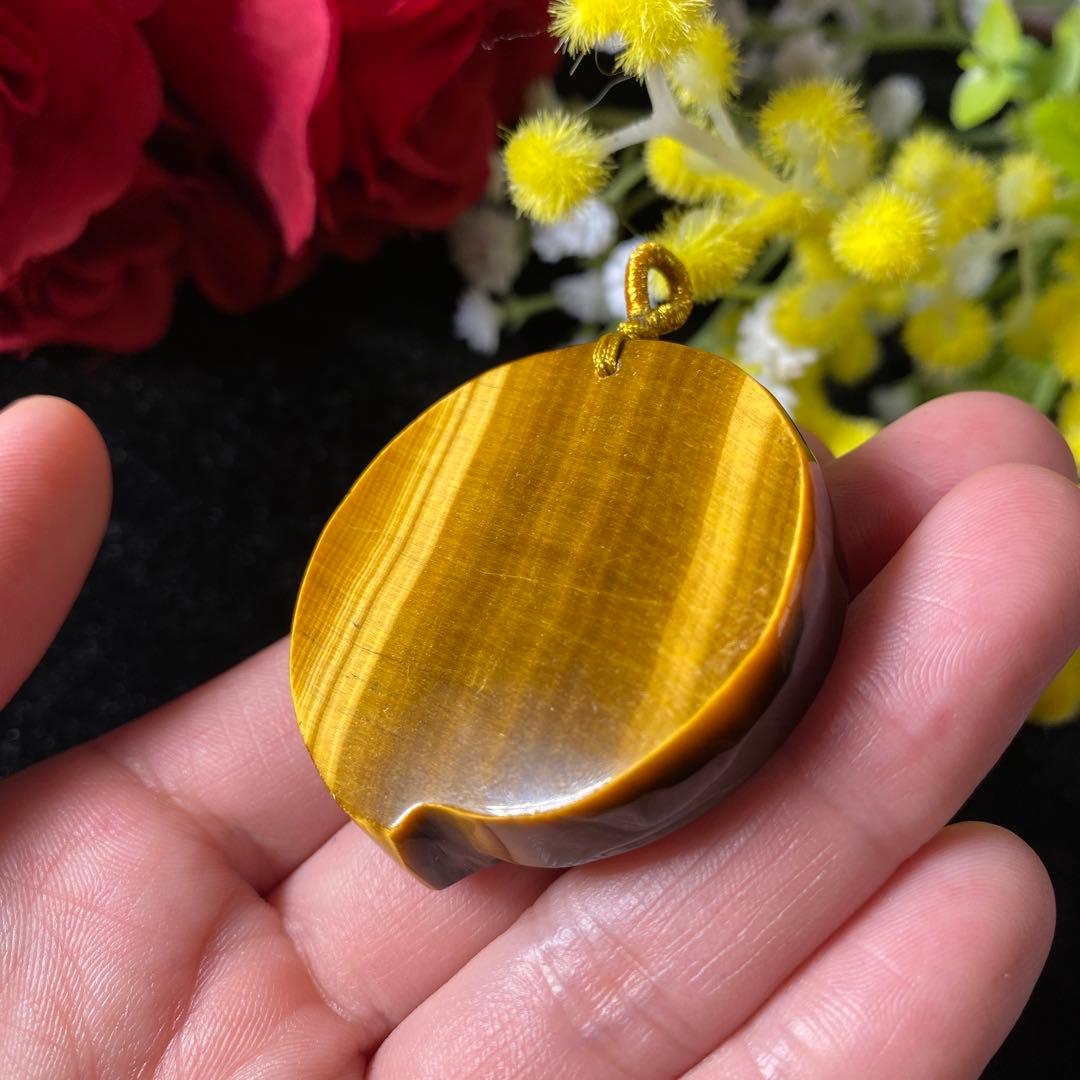 タイガーアイ ペンダントトップ ウルフモチーフ