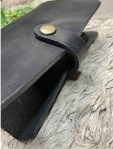 黒本革 手帳カバー❗️ミニ6穴バインダー用 カバー＆黒本革 ペンホルダー付き