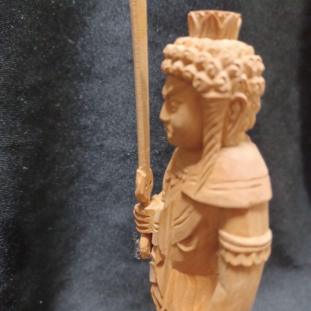 木彫仏像 不動明王　仏教美術 精密細工 　高さ14.5cm