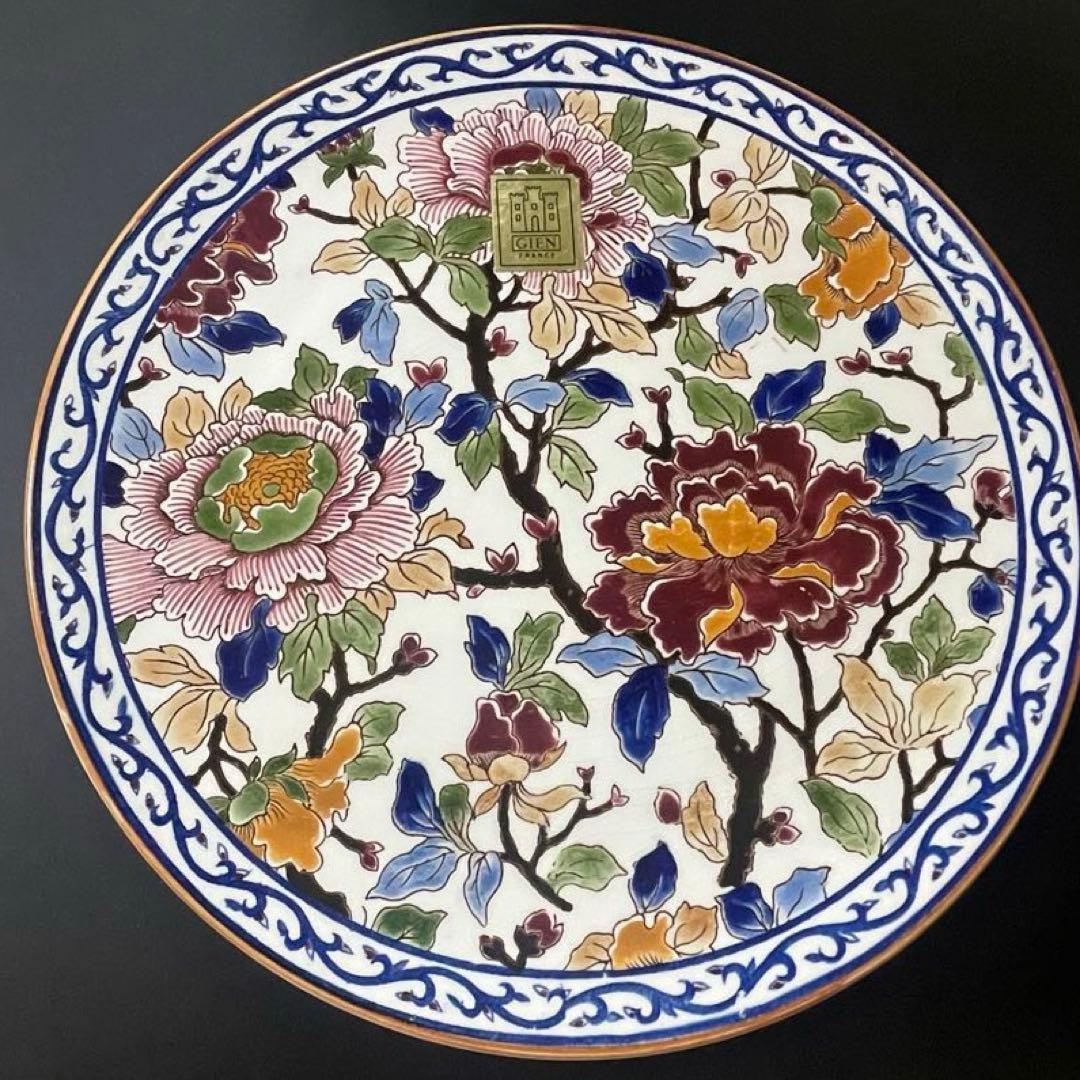 Gien（ジアン）　30cm プレート　飾り皿　ピボアン　アンティーク