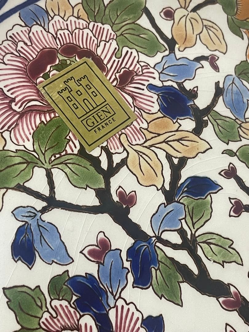 Gien（ジアン）　30cm プレート　飾り皿　ピボアン　アンティーク