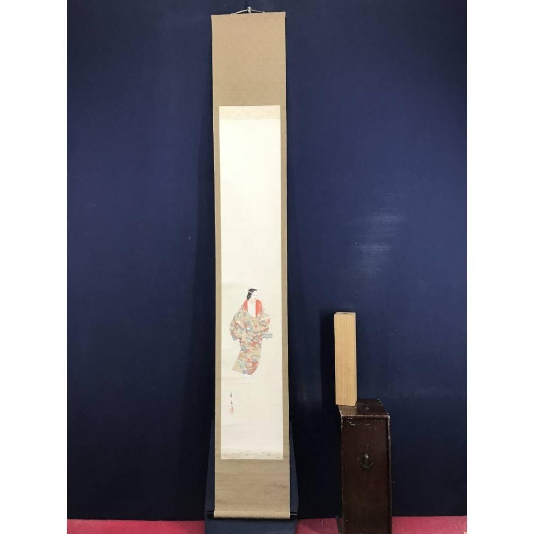 真作/山口蓼洲/能画/祝掛軸/正月掛軸/人物図/美人画/掛軸☆宝船☆AK-329