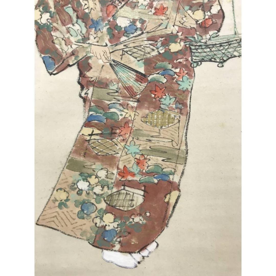 真作/山口蓼洲/能画/祝掛軸/正月掛軸/人物図/美人画/掛軸☆宝船☆AK-329