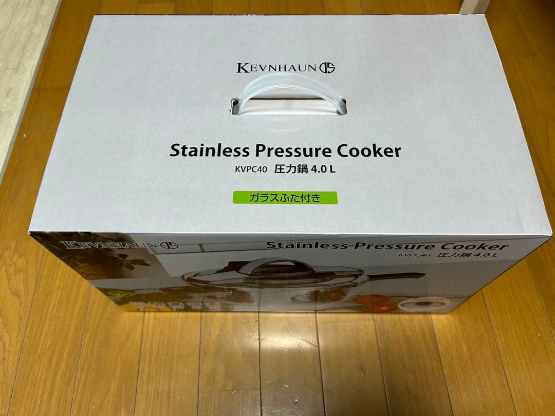KEVNHAUN 圧力鍋 KVPC40 4.0L ガラスふた付き 片手 ガス