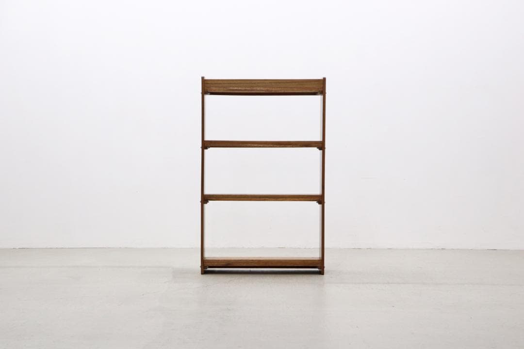 レトロ ラワン 無垢材 本棚 シェルフ 飾り棚 食器棚 ヴィンテージ