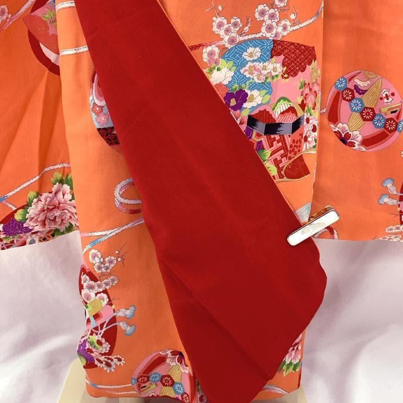 409ag74■七五三 7歳 アンティーク着物＆アンティーク丸帯■u