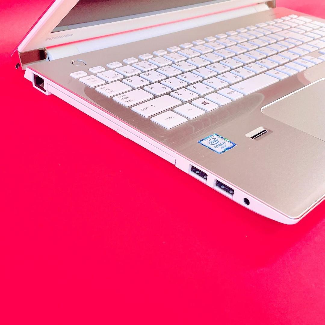 美品✨Corei7✨️ゴールド薄型ノートパソコン！カメラSSD512GBブルーレイ