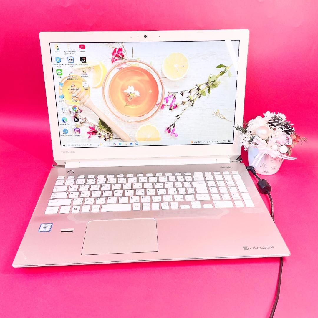 美品✨Corei7✨️ゴールド薄型ノートパソコン！カメラSSD512GBブルーレイ