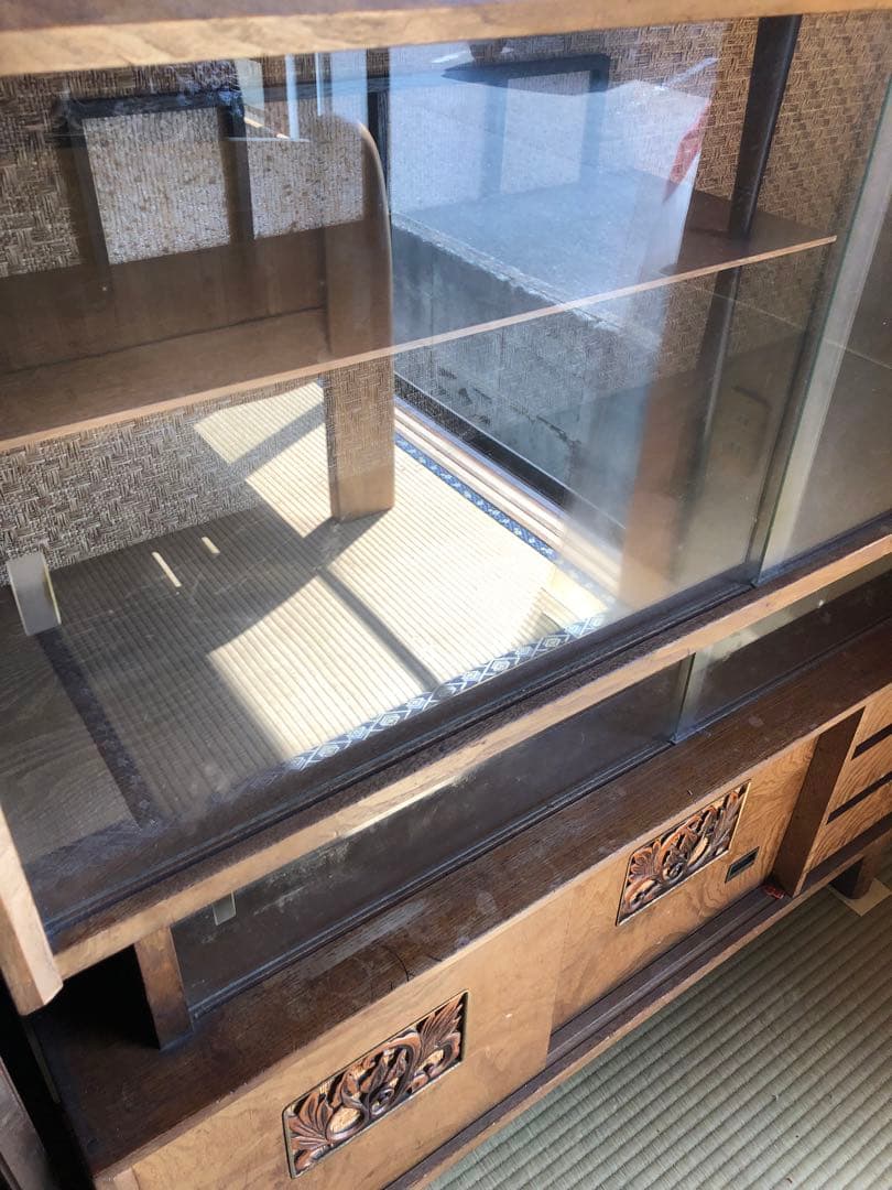 GY0328 和風引戸棚　木製　茶箪笥　食器棚　小物入れ　収納棚　昭和レトロ