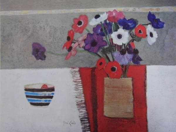 ルネ・ジェニー、縁飾のあるタピとアネモ、希少画集画