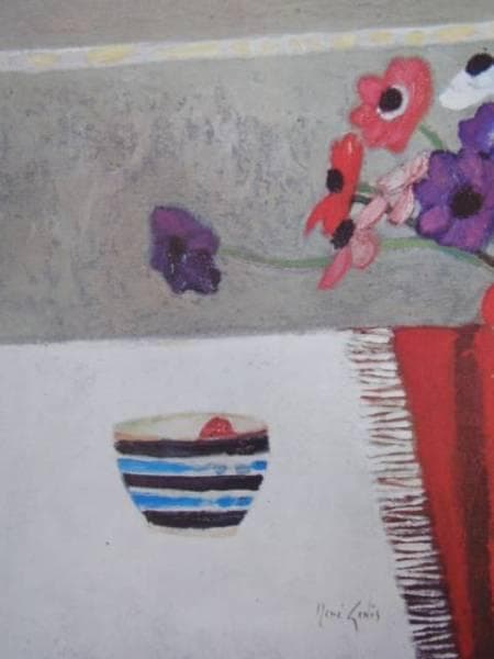 ルネ・ジェニー、縁飾のあるタピとアネモ、希少画集画