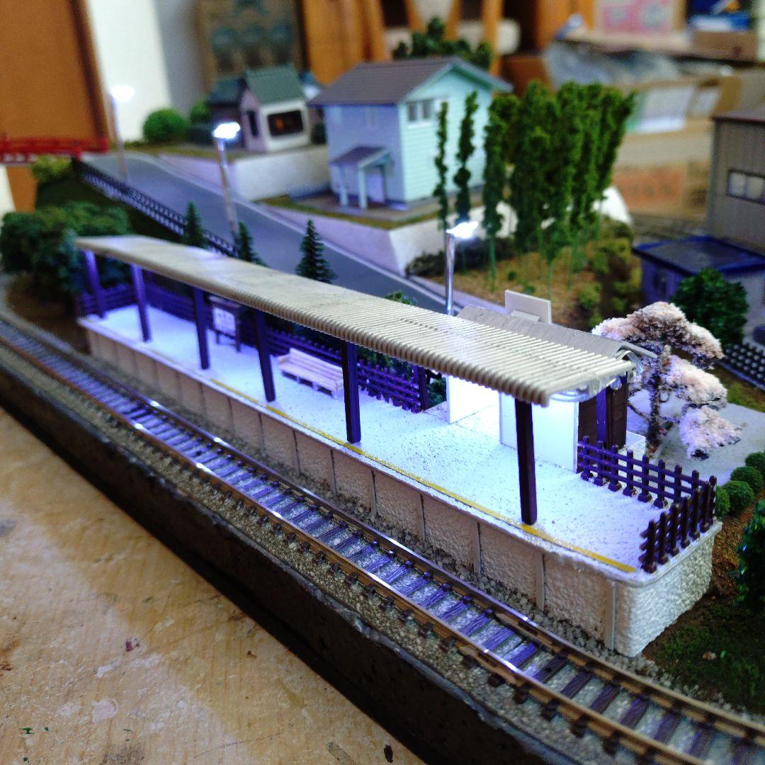 ミニレイアウト　ジオラマ　Nゲージ　ライト付き