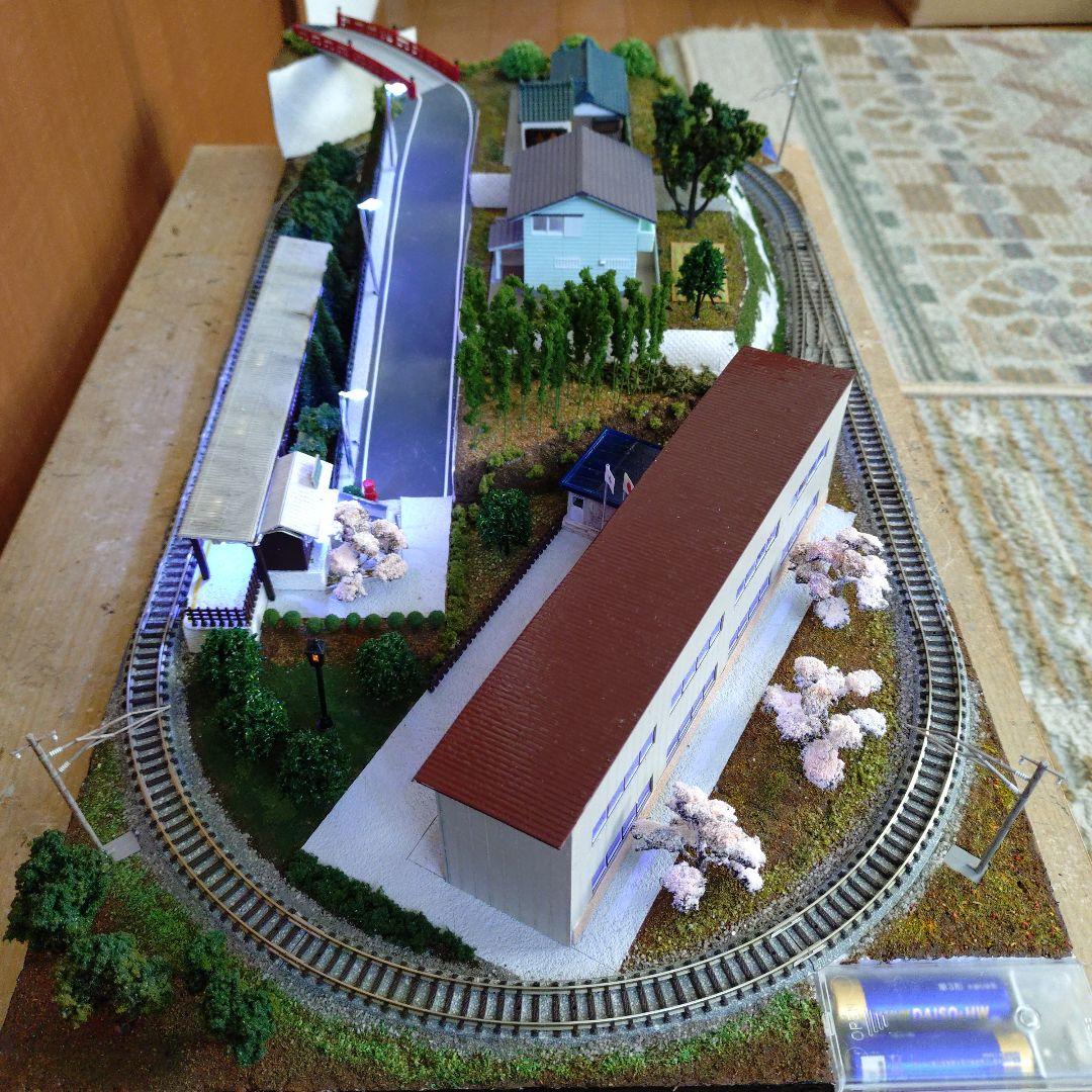 ミニレイアウト　ジオラマ　Nゲージ　ライト付き