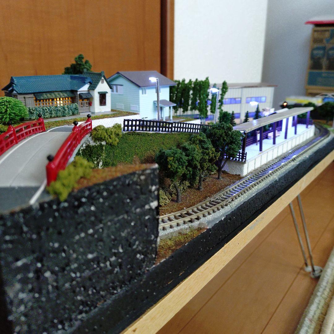 ミニレイアウト　ジオラマ　Nゲージ　ライト付き