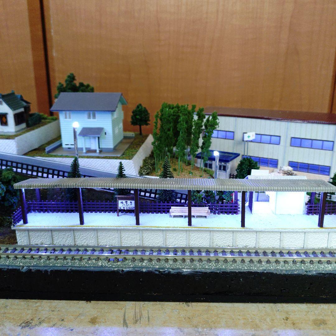 ミニレイアウト　ジオラマ　Nゲージ　ライト付き