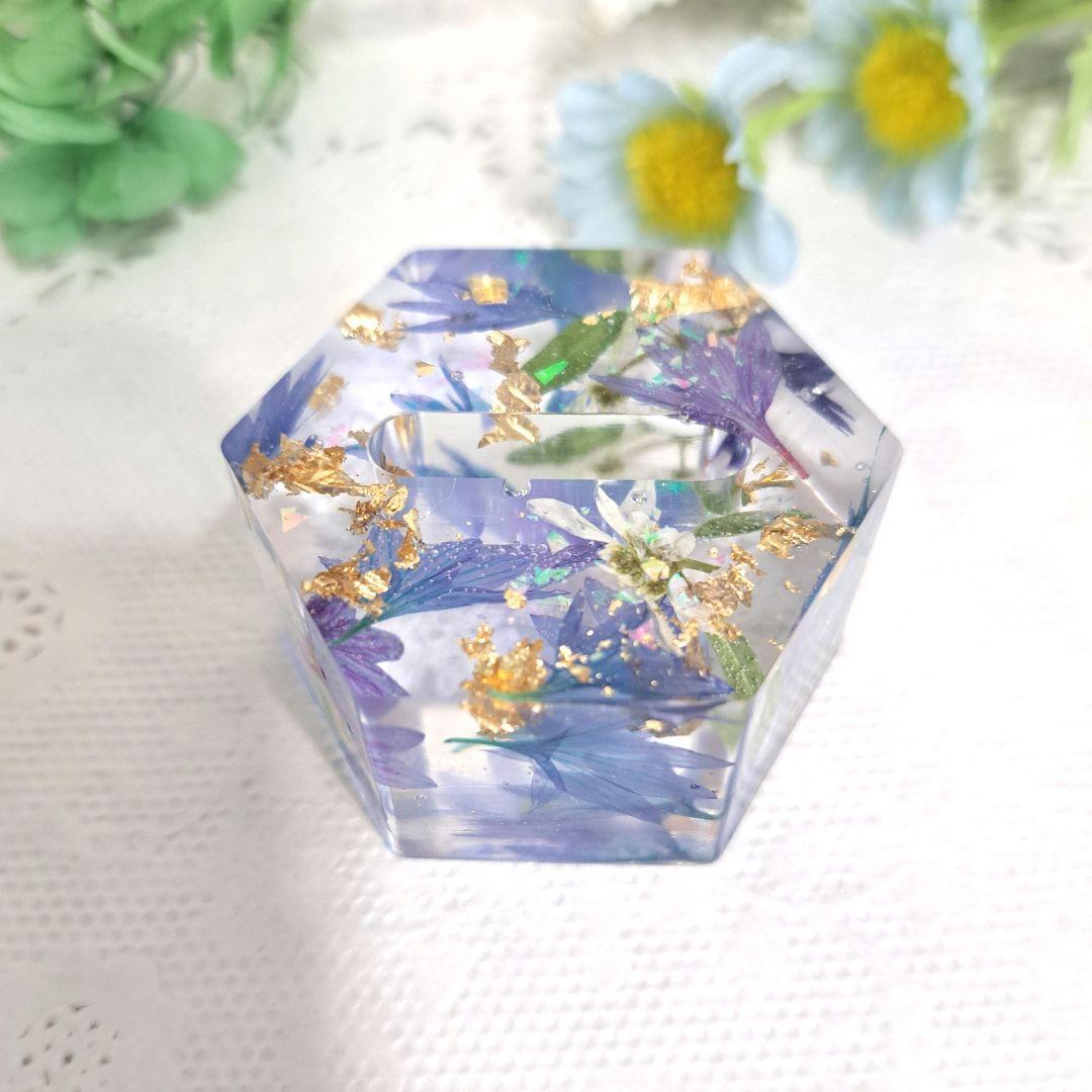 No.60 ブルー系＆ミントグリーン系✨固まるハーバリウムリングケース2個set