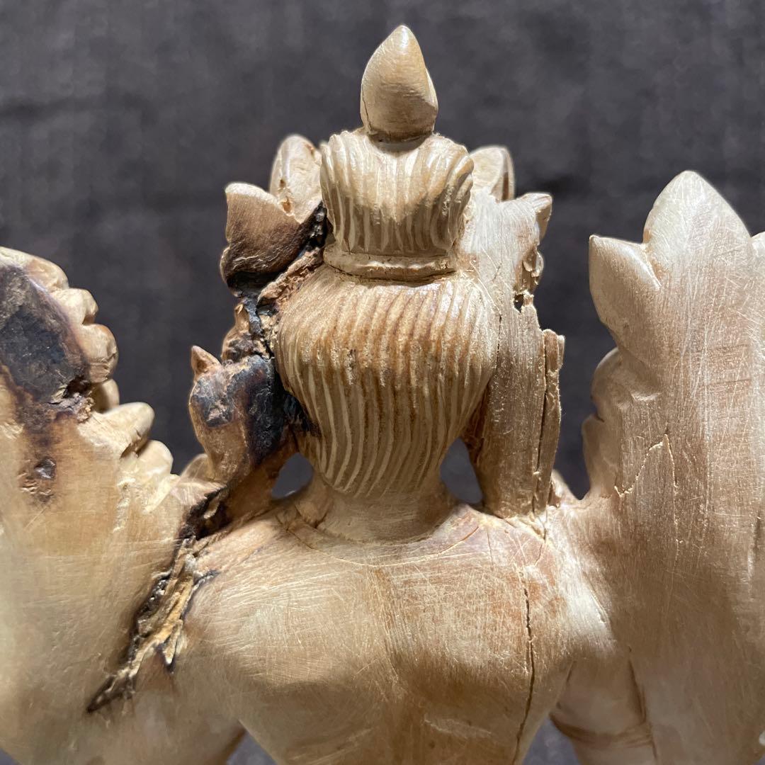 緑多羅菩薩 仏像 白檀 木彫り骨董