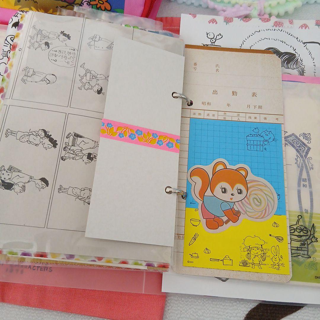 昭和レトロ　おすそわけファイル　ポーチSet　2穴クリアバインダー