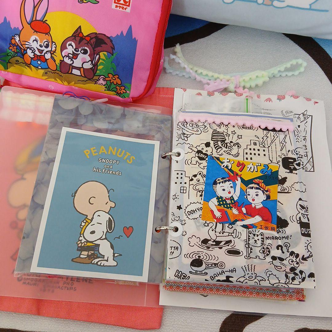 昭和レトロ　おすそわけファイル　ポーチSet　2穴クリアバインダー