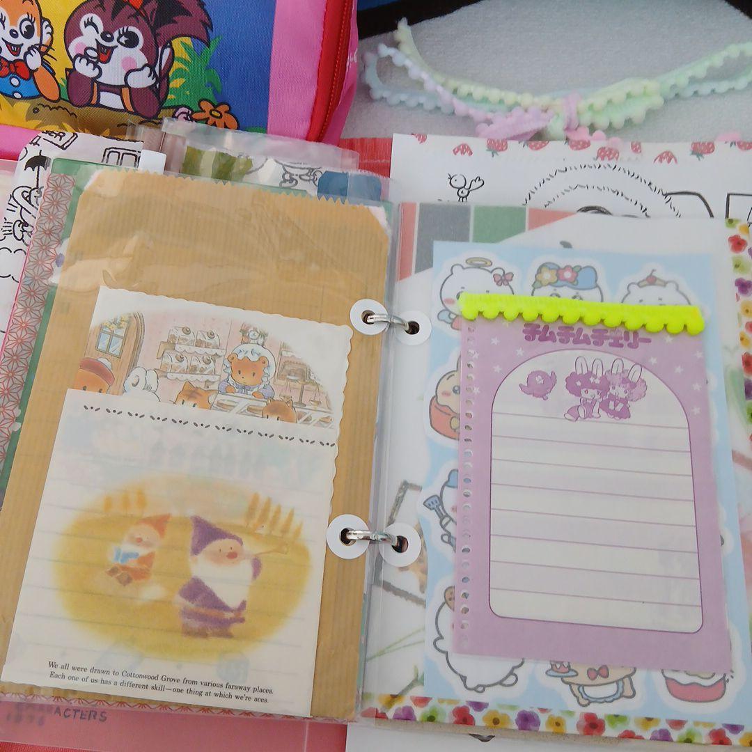 昭和レトロ　おすそわけファイル　ポーチSet　2穴クリアバインダー