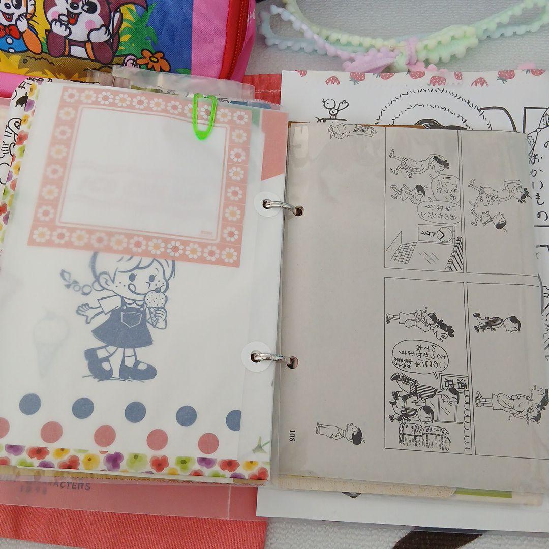 昭和レトロ　おすそわけファイル　ポーチSet　2穴クリアバインダー