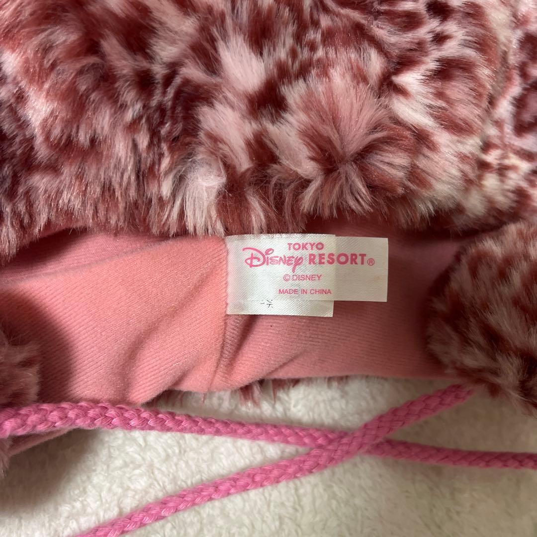 ディズニー　ミニー　ピンク　ひょう柄　ファンキャップ