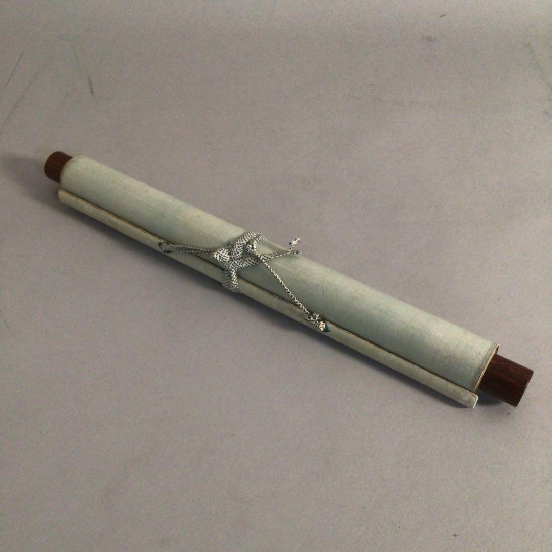 No3777  掛軸　月僊　山水画賛　紙本　江戸中期〜後期の画僧　古画　送料無料