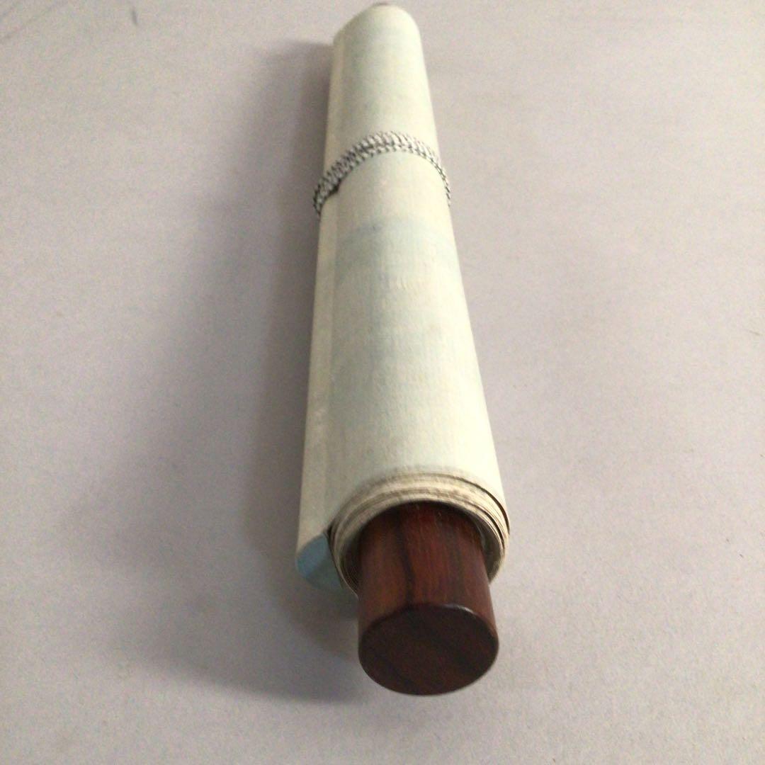 No3777  掛軸　月僊　山水画賛　紙本　江戸中期〜後期の画僧　古画　送料無料