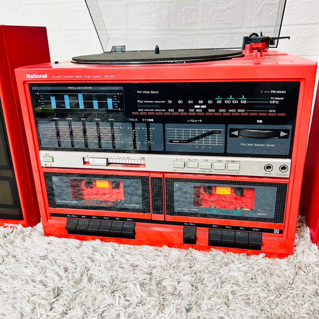 NATIONAL SG-W2 ダブルカセットデッキ ターンテーブル 昭和レトロ