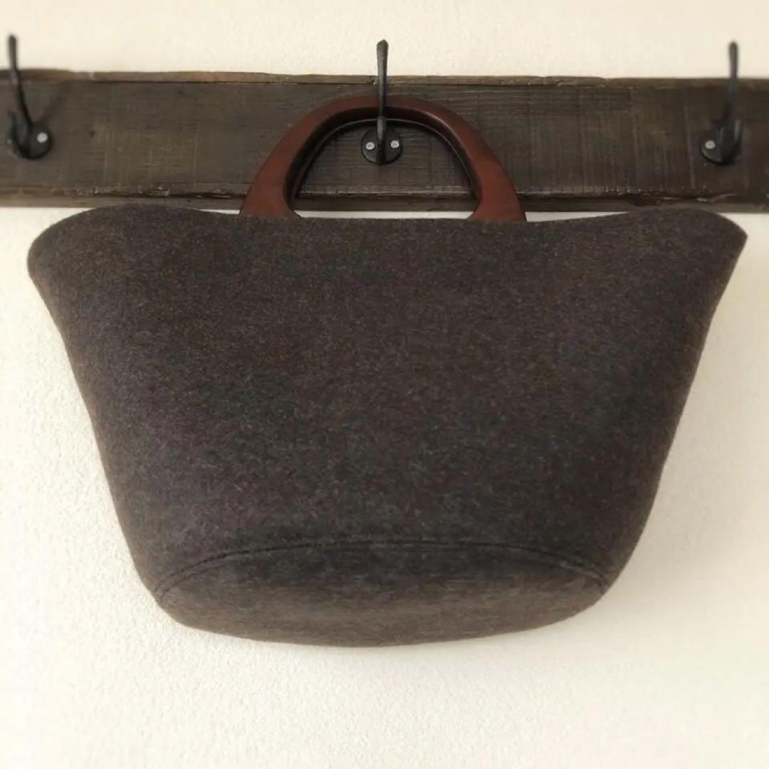 フェルト トートバッグ　ダークブラウン