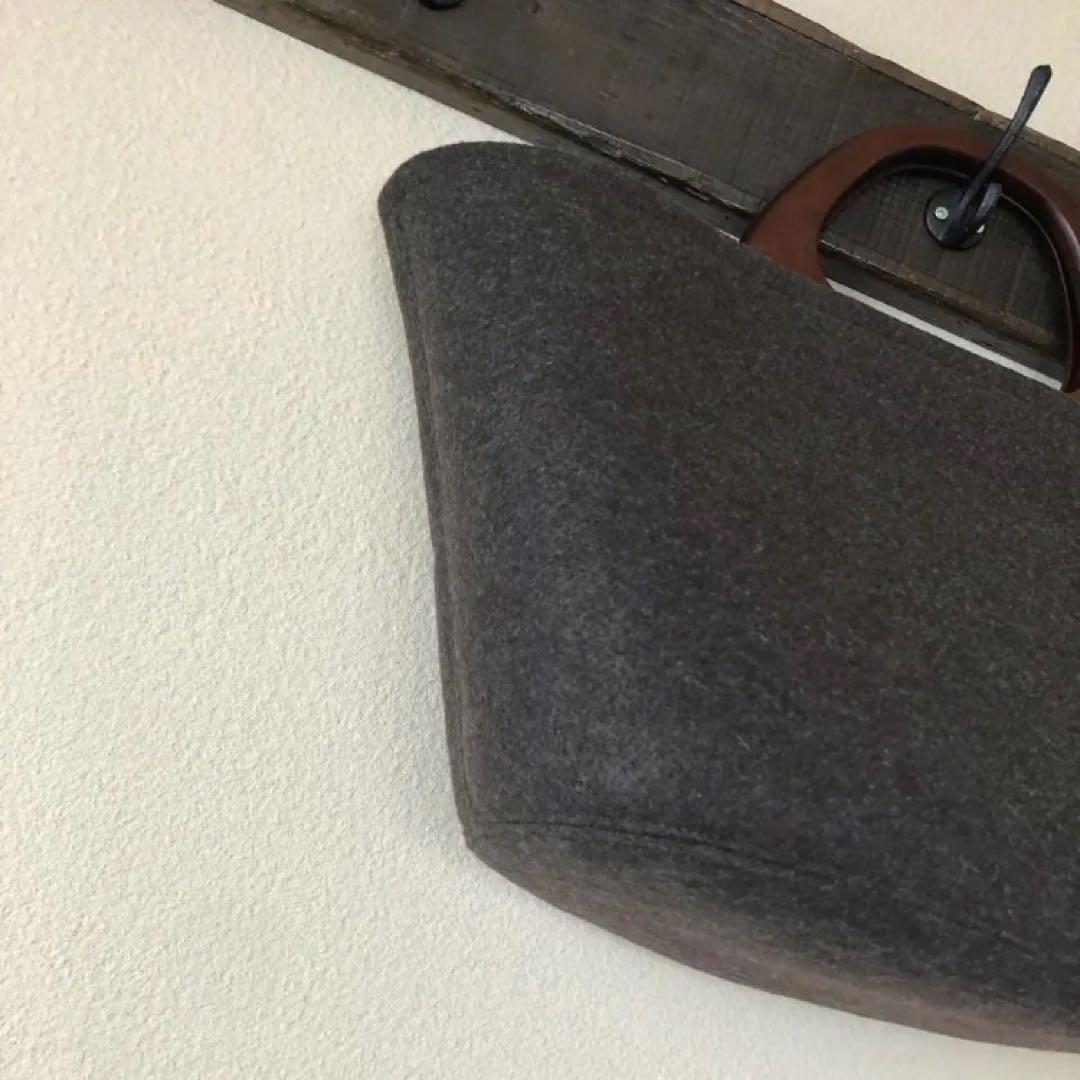 フェルト トートバッグ　ダークブラウン