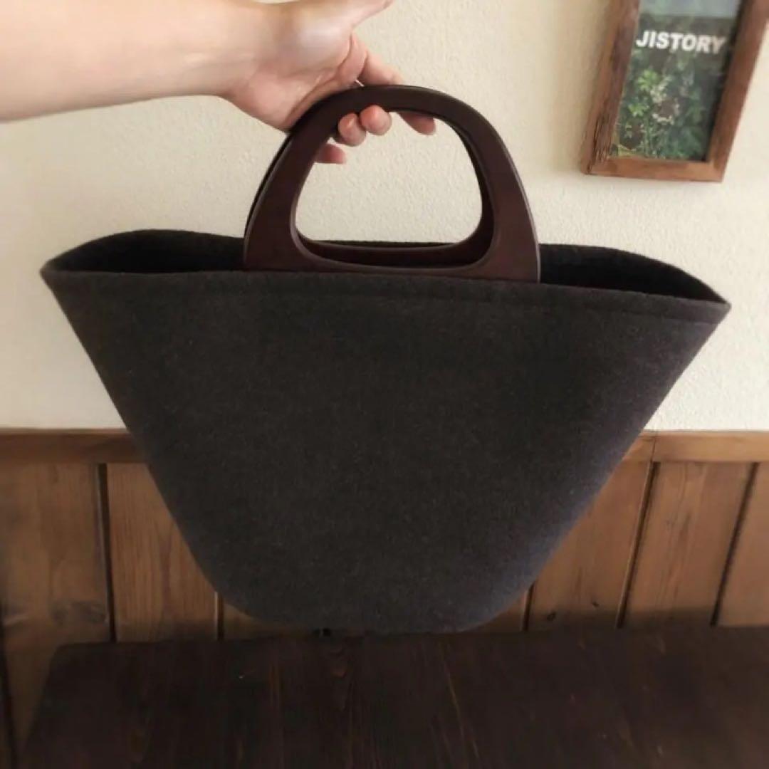 フェルト トートバッグ　ダークブラウン