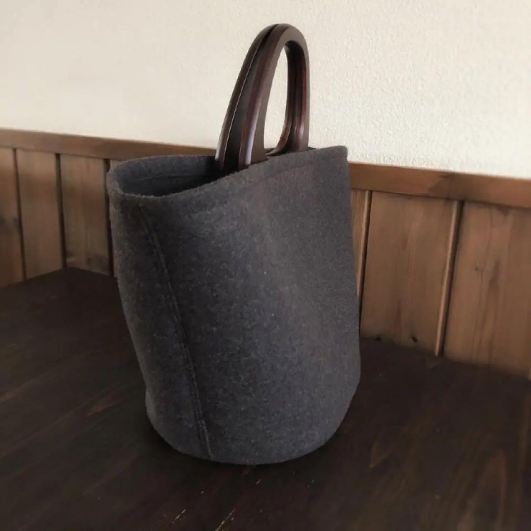 フェルト トートバッグ　ダークブラウン