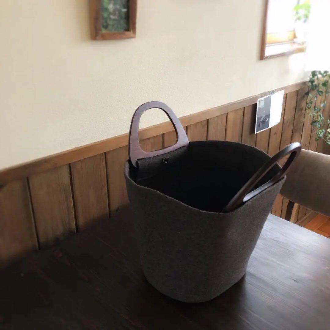 フェルト トートバッグ　ダークブラウン