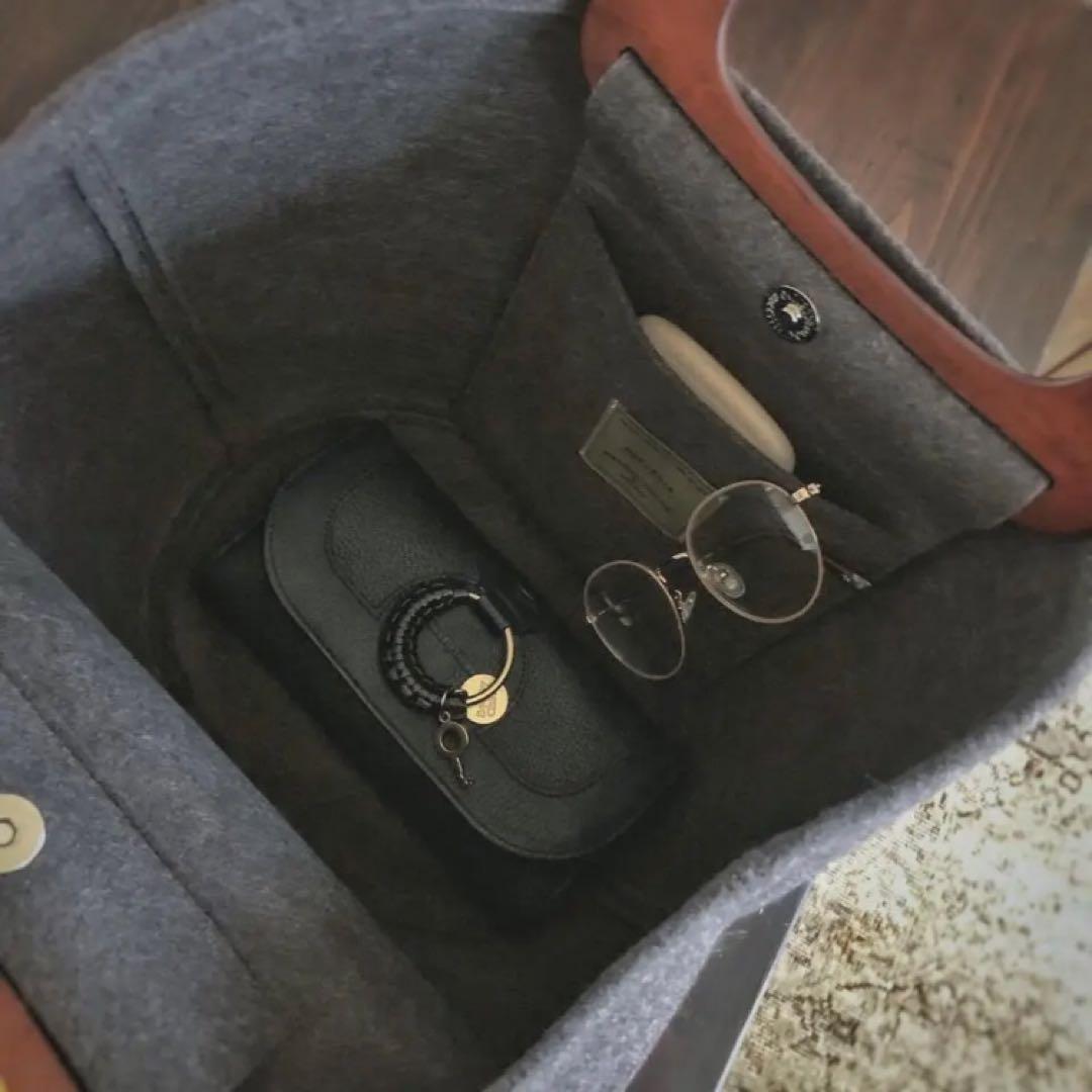 フェルト トートバッグ　ダークブラウン