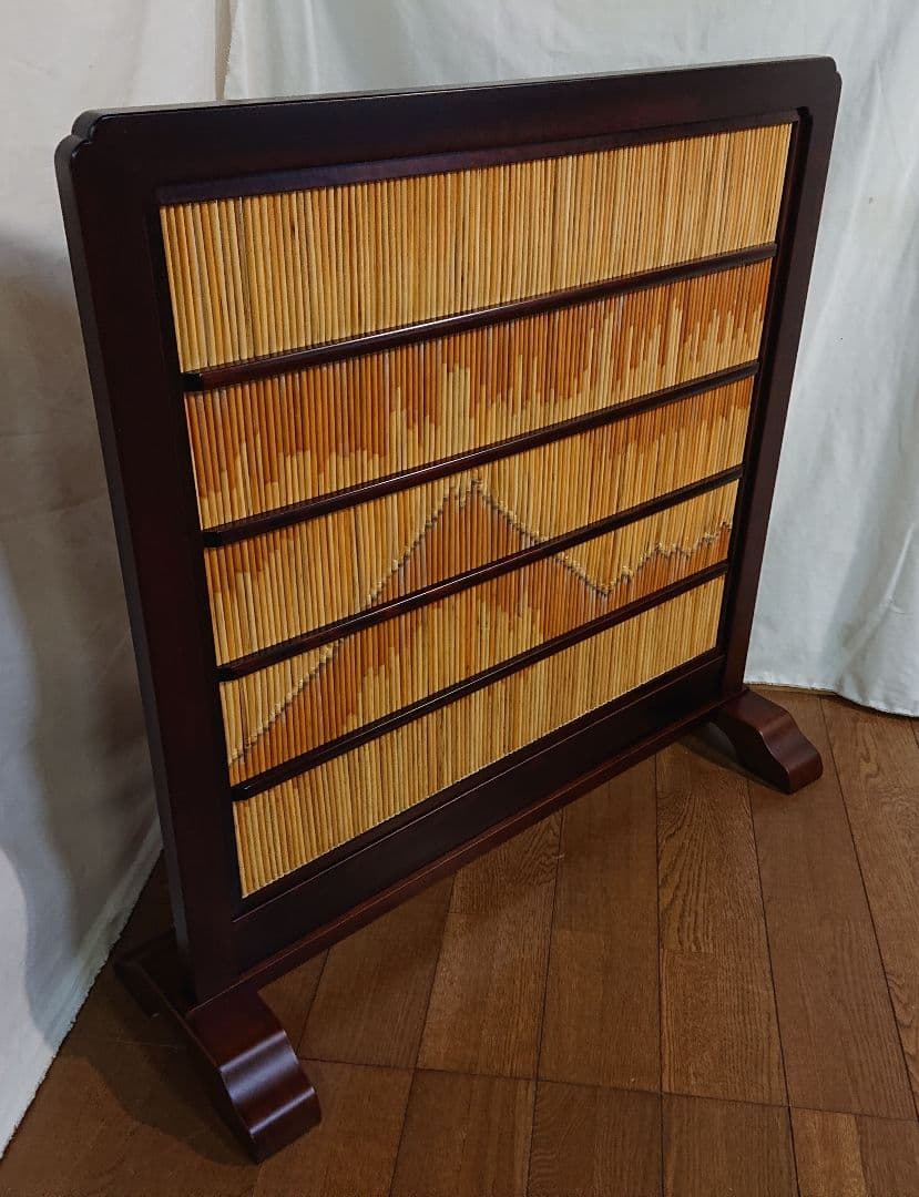 衝立　和風　伝統ヨシ入り衝立１枚式間仕切り玄関 和室衝立 訳アリ特価 １台のみ