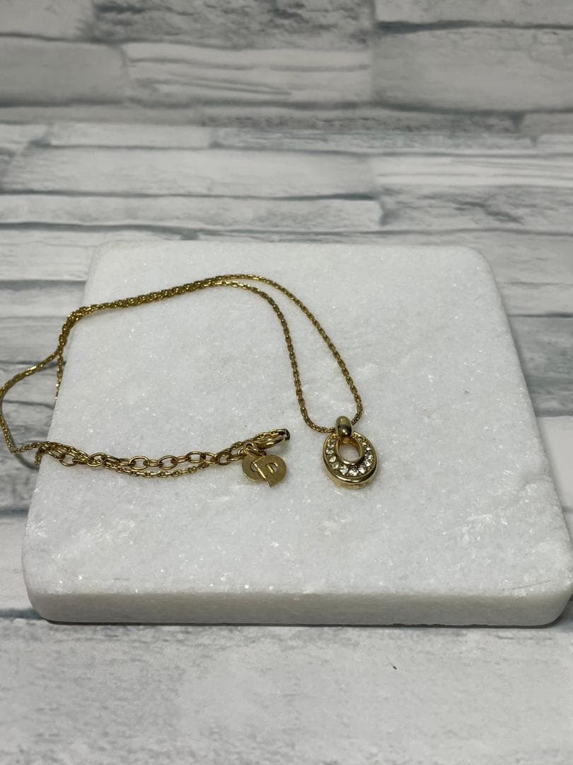 『クリスチャンディオール』ネックレス　ゴールド　21cm　レディース　ロゴ付