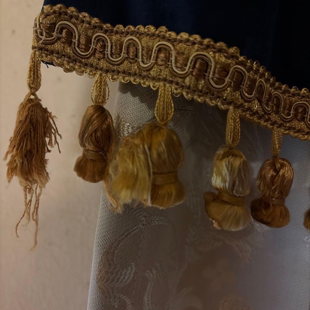 上質ジャカードのフリンジ付き遮光・遮熱カーテン ベルメゾン ディズニー 2枚