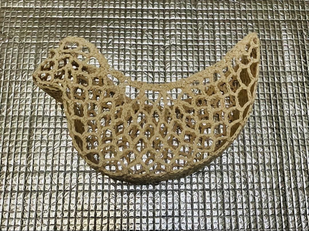 レース飾りかご　レーヨン製のレース編みがかわいいバスケット5個セット