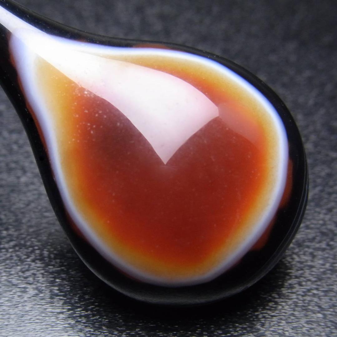 【No,3】天然赤黒縞瑪瑙石の瓶型 壷型天珠 ペンダントヘッド