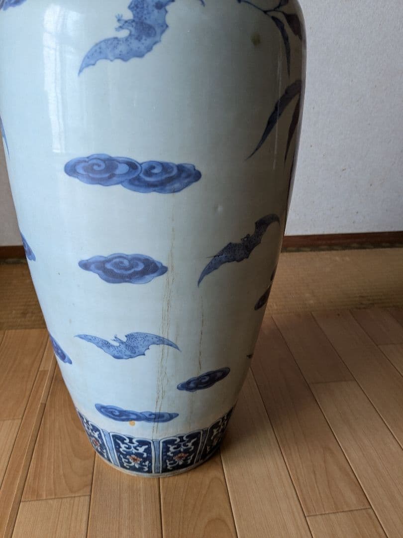 アンティーク 中国美術 骨董 青花磁 大型壺 大型花瓶
