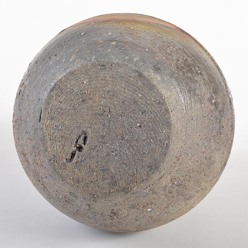 備前焼　山根義秋作　瓢箪茶入　西陣織仕覆二点　有馬頼底（大龍）極箱　VR5609