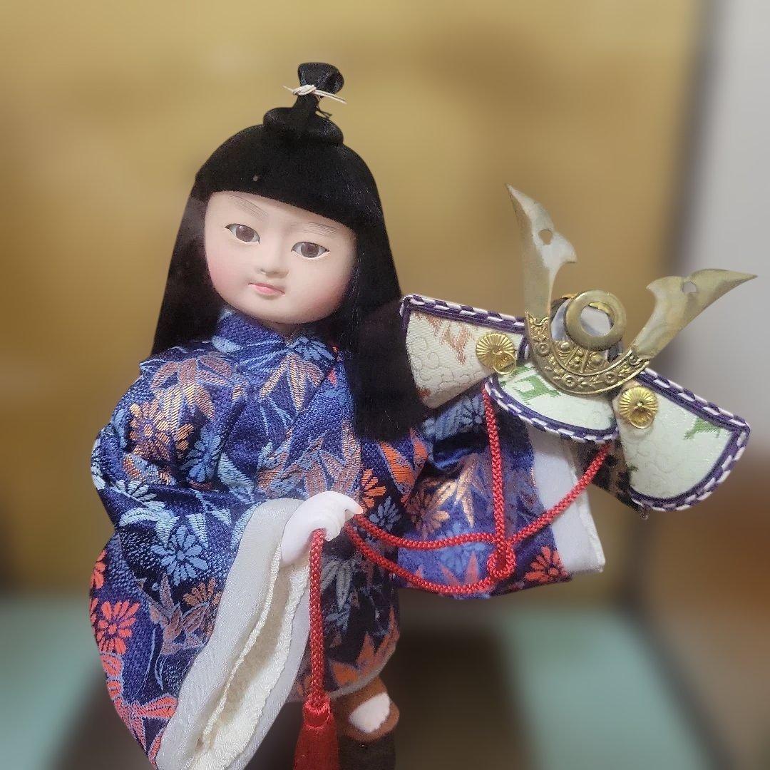 五月人形 陶器製 ディスプレイケース付き