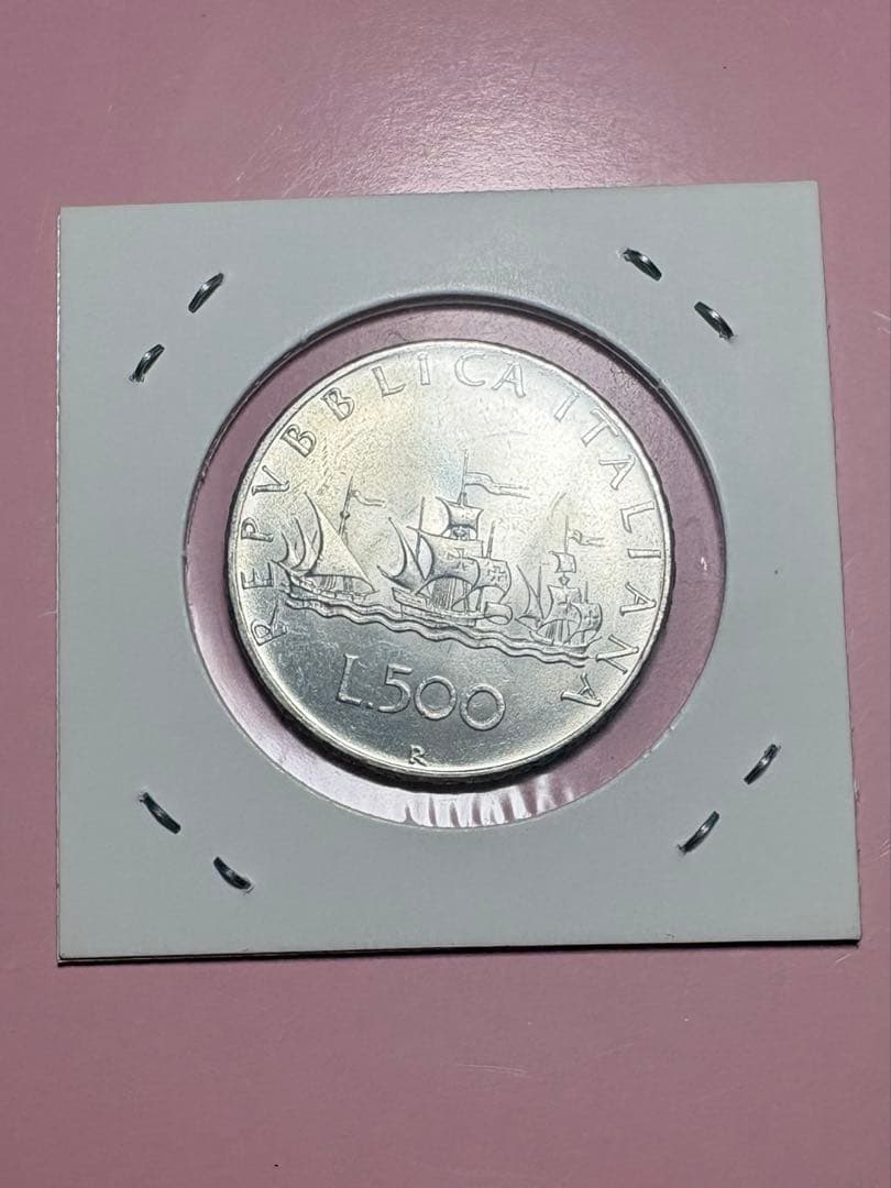 イタリア500リラ銀貨　未使用品　ラスターあり　本物保証　値下げ交渉可