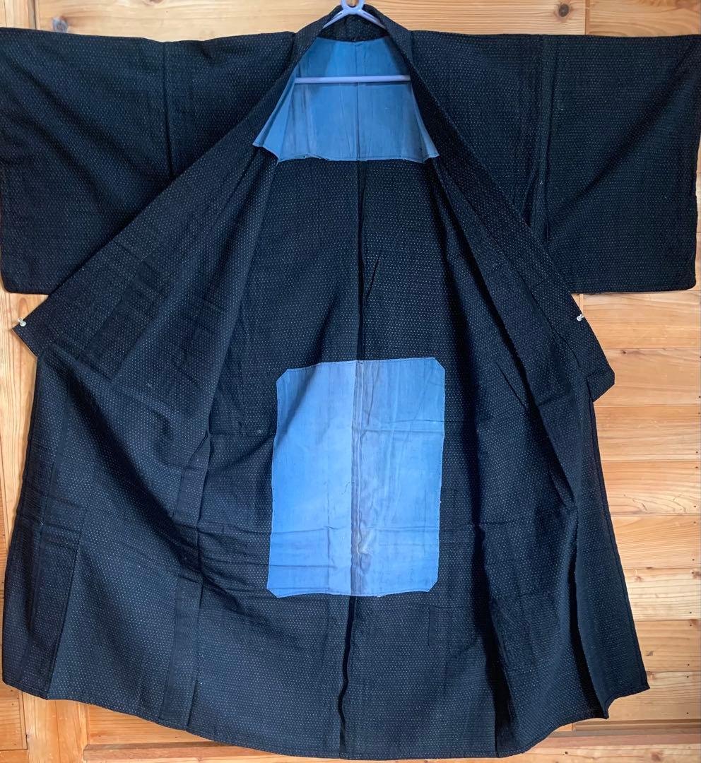 藍染　蚊絣　木綿　着物