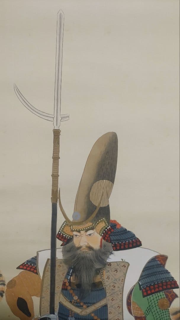 ご希望額まで値下げ～@白雲 虎に加藤清正 絹本肉筆の掛軸 甲冑鎧兜 戦国武将