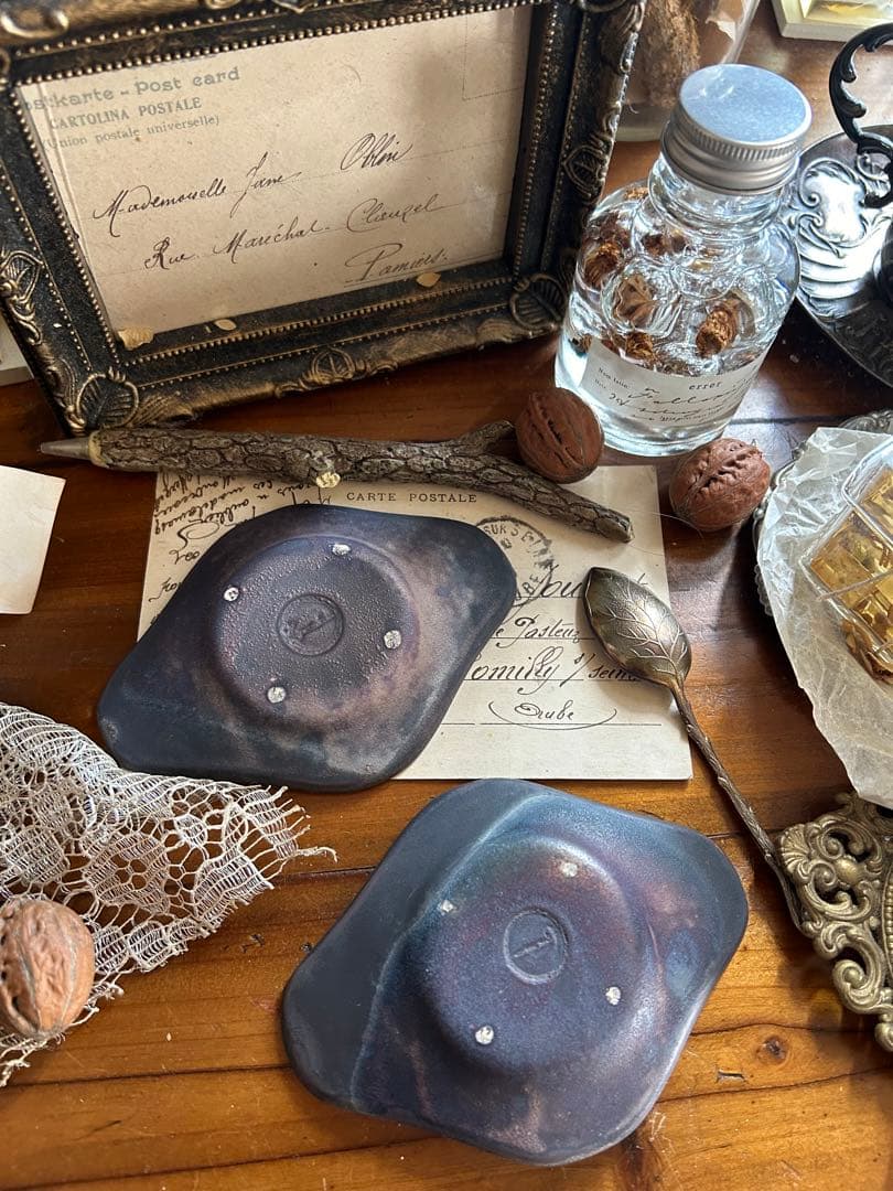 望月万里 茶托 イッチン 煎茶道具 器 茶器セット